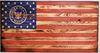 Carved Rustic Wooden Navy Flag