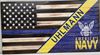 Rustic Wooden Navy/Thin Blue Line Flag