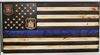 Thin blue line wooden flag