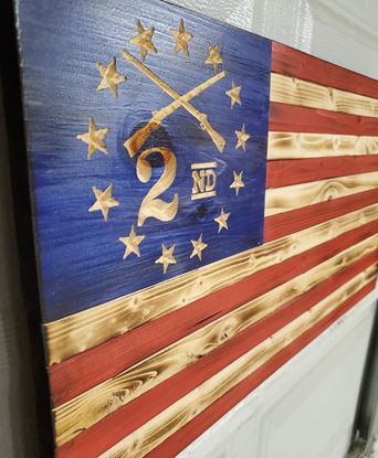Picture of Carved Second Amendment Support Flag