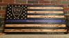 Customized thin blue line wooden flag