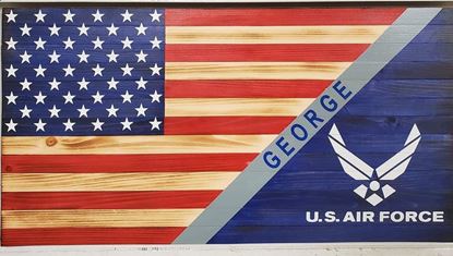 Personalized Air Force Rustic Flag