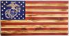 Carved Rustic Wooden Marine Corps Flag