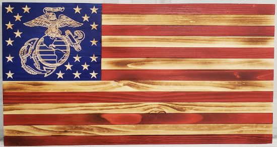 Picture of Carved Marine Corps Flag
