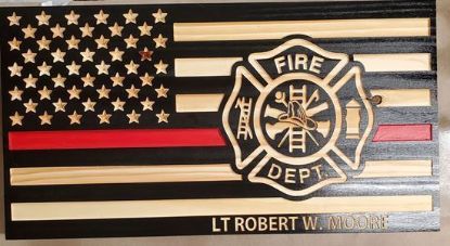 Picture of Total Carved Firefighter Flag
