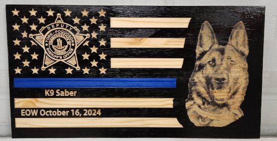 Picture of Thin Blue Line Flag - K9