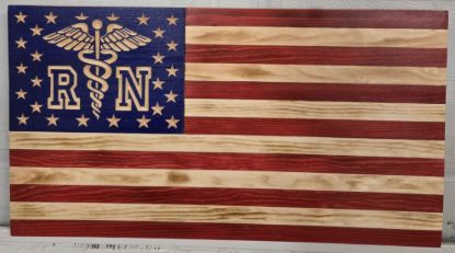 Picture of Carved Registered Nurse (RN) Flag
